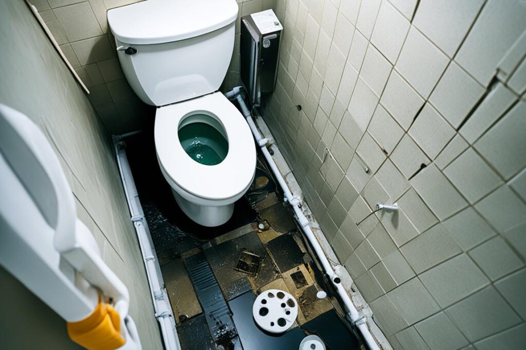 Problemas estruturais em vaso sanitário entupido Problemas estruturais em vaso sanitário entupido