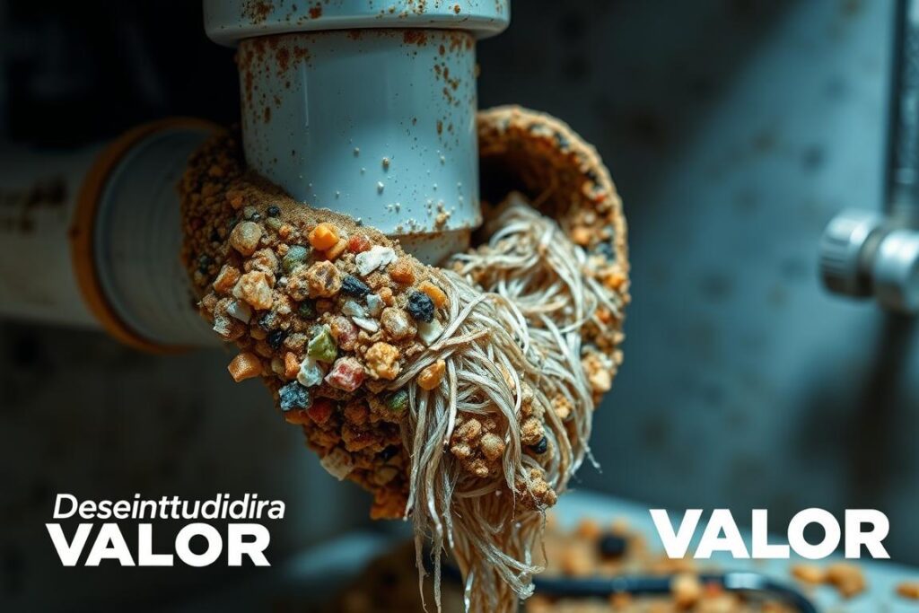 Acúmulo de resíduos em tubulações