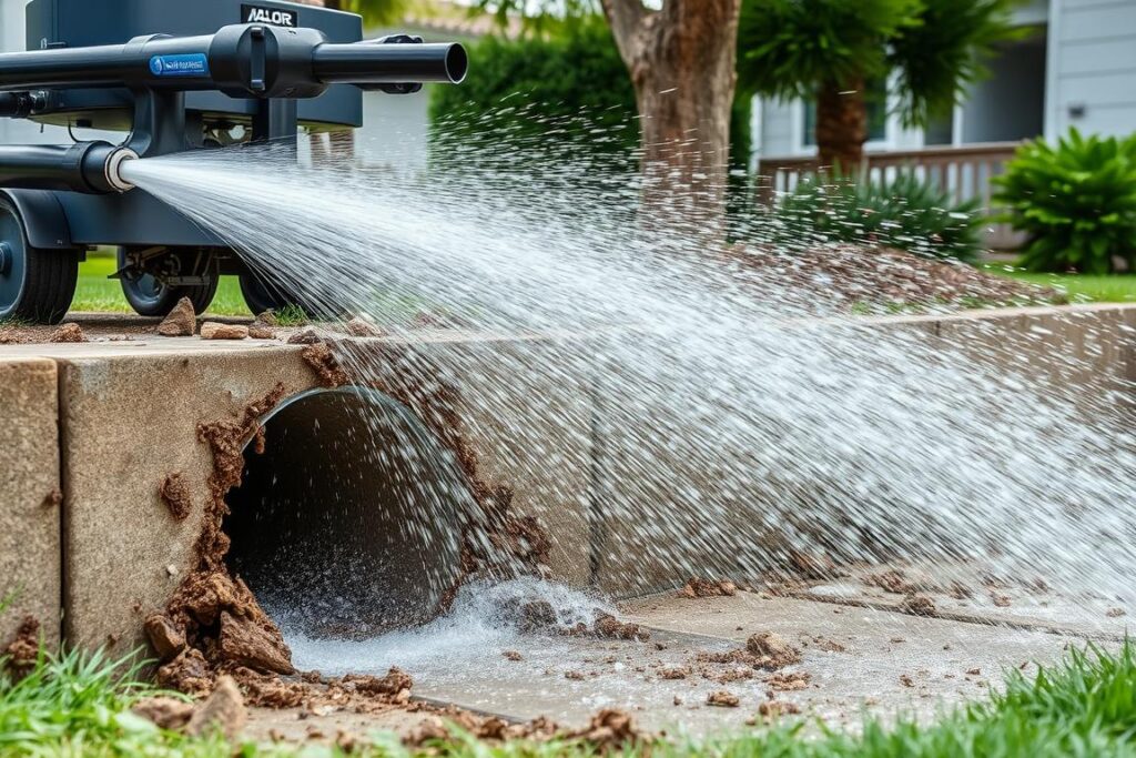 Hidrojateamento em ação Hidrojateamento em ação