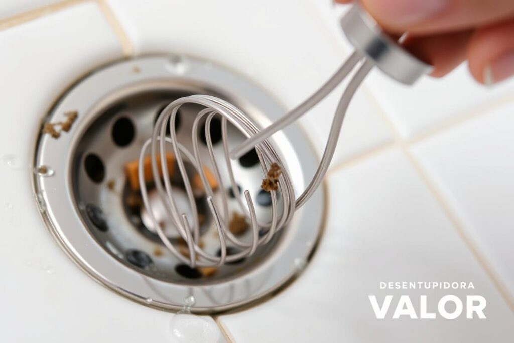 Método do arame para desentupir ralo Método do arame para desentupir ralo
