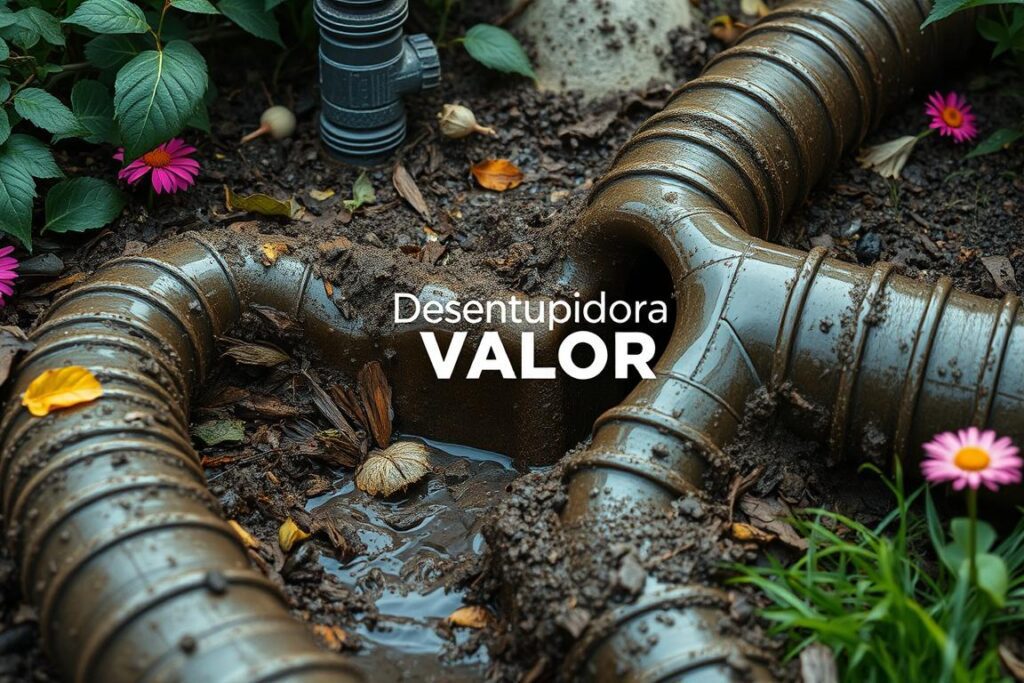 Tubulação pluvial entupida Tubulação pluvial entupida