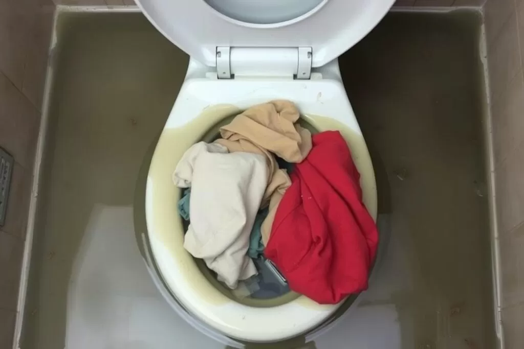 Vaso sanitário entupido com pano Vaso sanitário entupido com pano