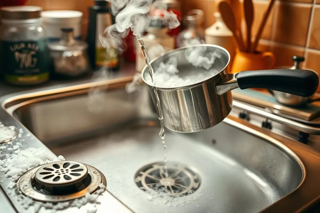 Desentupir com água quente Desentupir com água quente