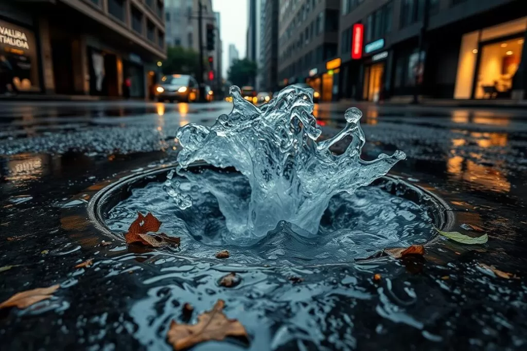 água da chuva voltando pelo ralo