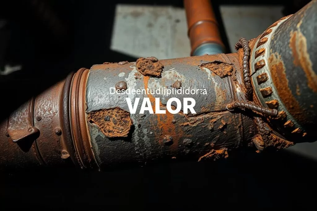 Corrosão em tubulação entupida Corrosão em tubulação entupida